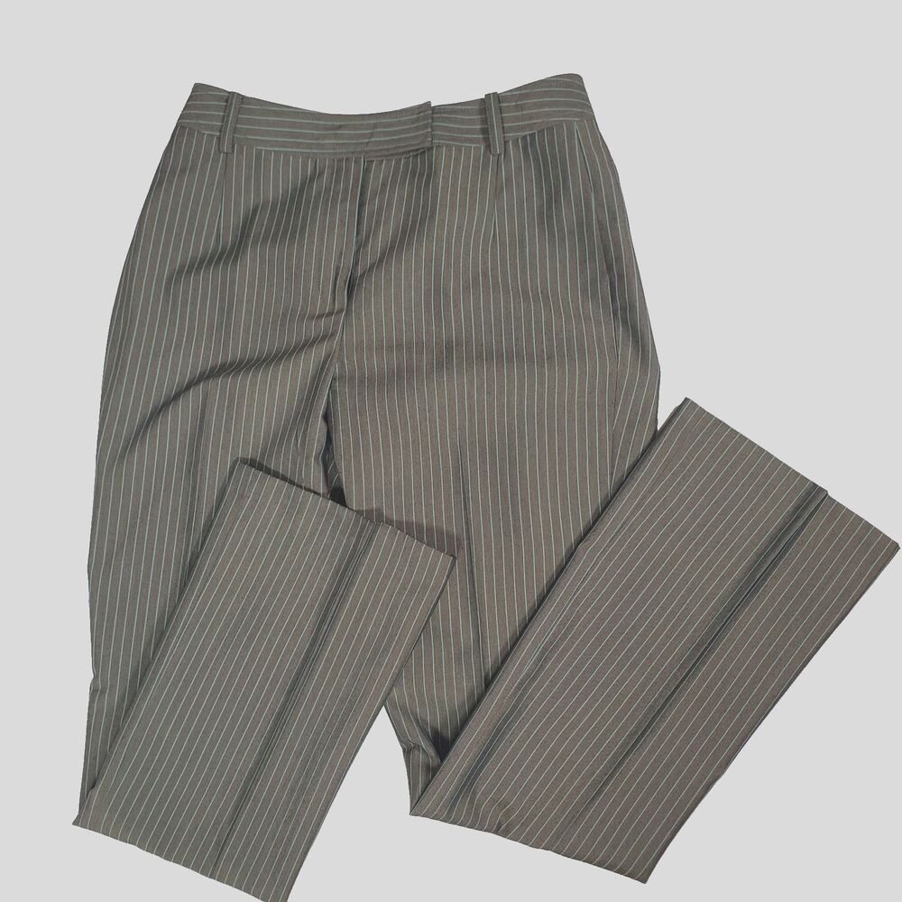 Etcetera Women’s Dress Pants Size 2 Stripe Gray Blue Flat Front Striped Lined